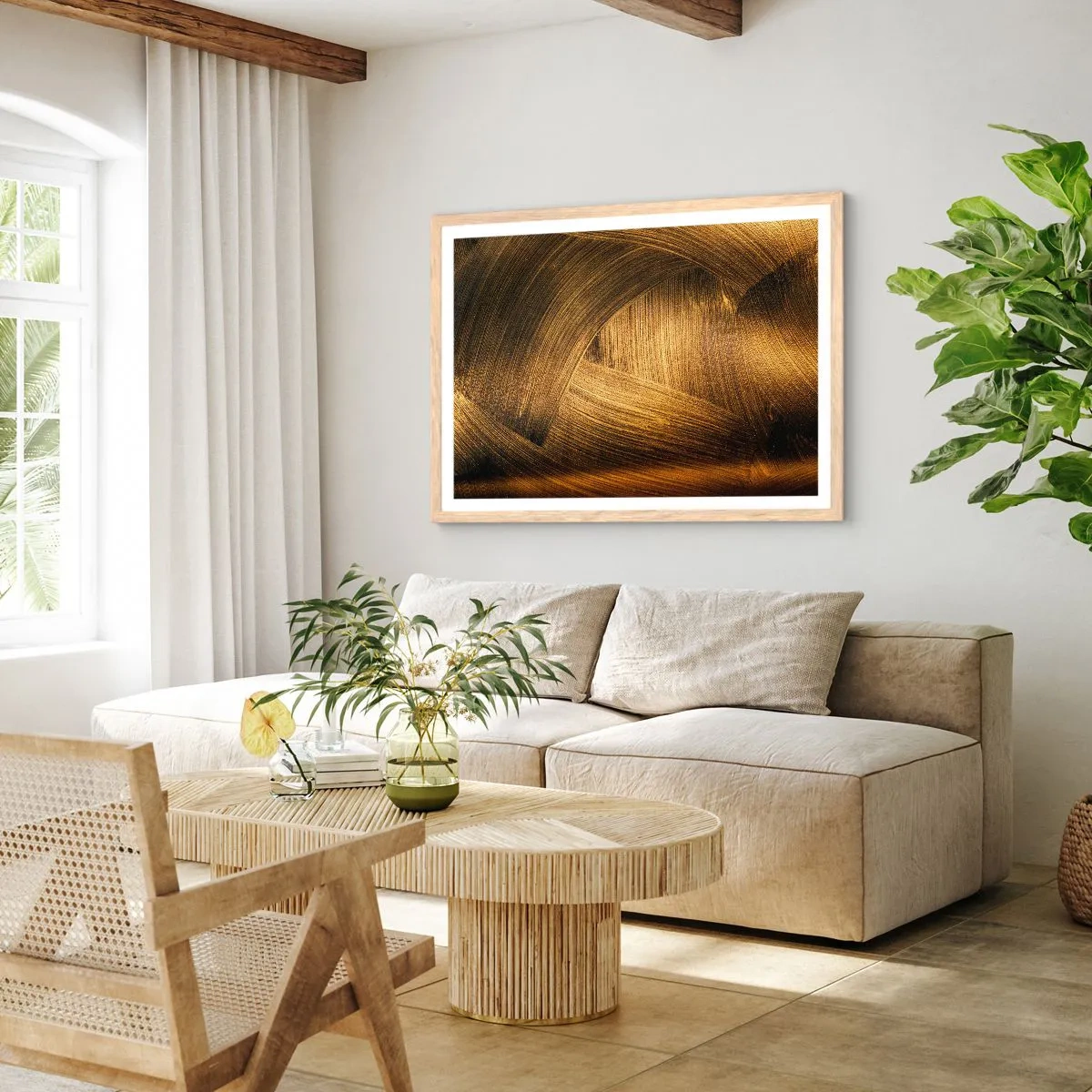 Poszter világos tölgy keretben - Egy arany labirintusban - 70x50 cm