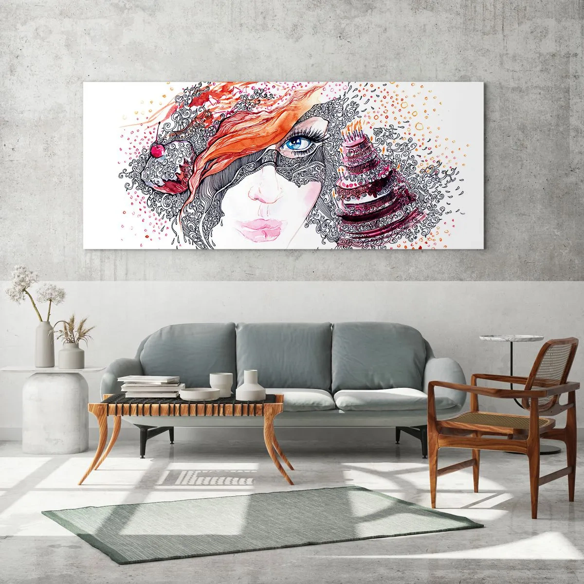 Üveg kép - Vele minden nap ünnep - 90x30 cm