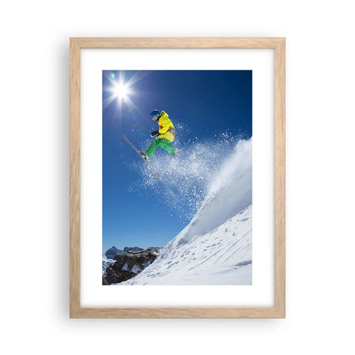 Poszter világos tölgy keretben - Tánc a hegyekkel - 30x40 cm