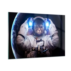 Üveg kép - Houston, baj van - 100x70 cm