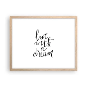 Poszter világos tölgy keretben - Természetesen - 50x40 cm