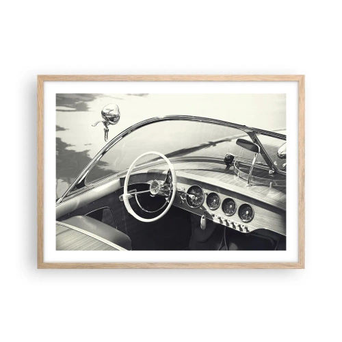 Poszter világos tölgy keretben - Időjárás a gazdagoknak - 70x50 cm