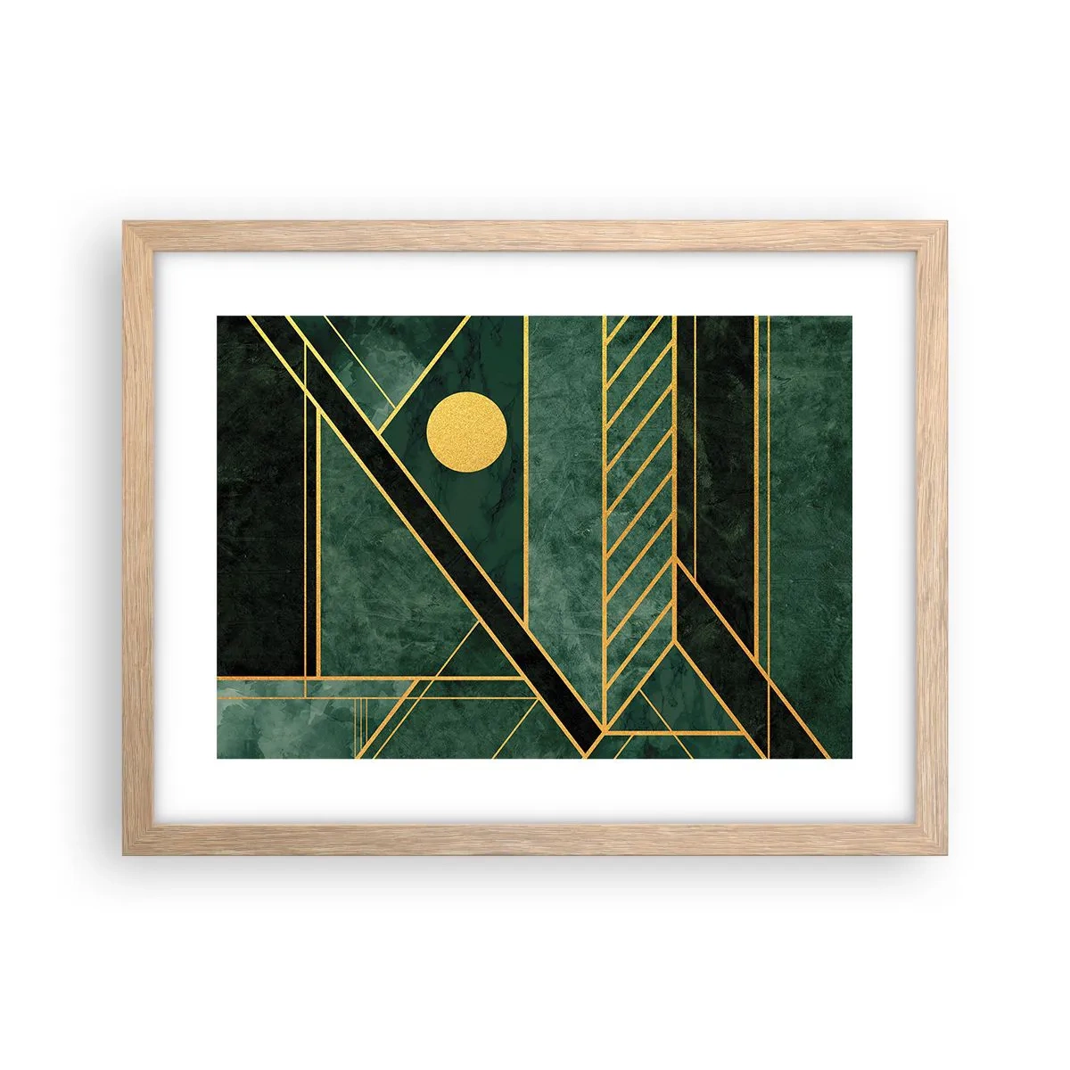 Poszter világos tölgy keretben - Az arany és azúrkék dinamikája - 40x30 cm