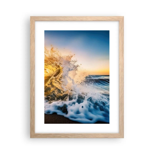 Poszter világos tölgy keretben - Játék a homokban - 30x40 cm
