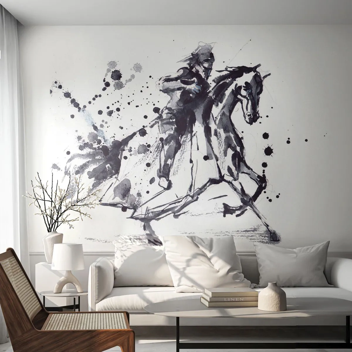 Fotótapéta Premium Sand - Fekete lovag - Absztrakció, Lovag lóháton, Lovagi páncél - 300x210 cm