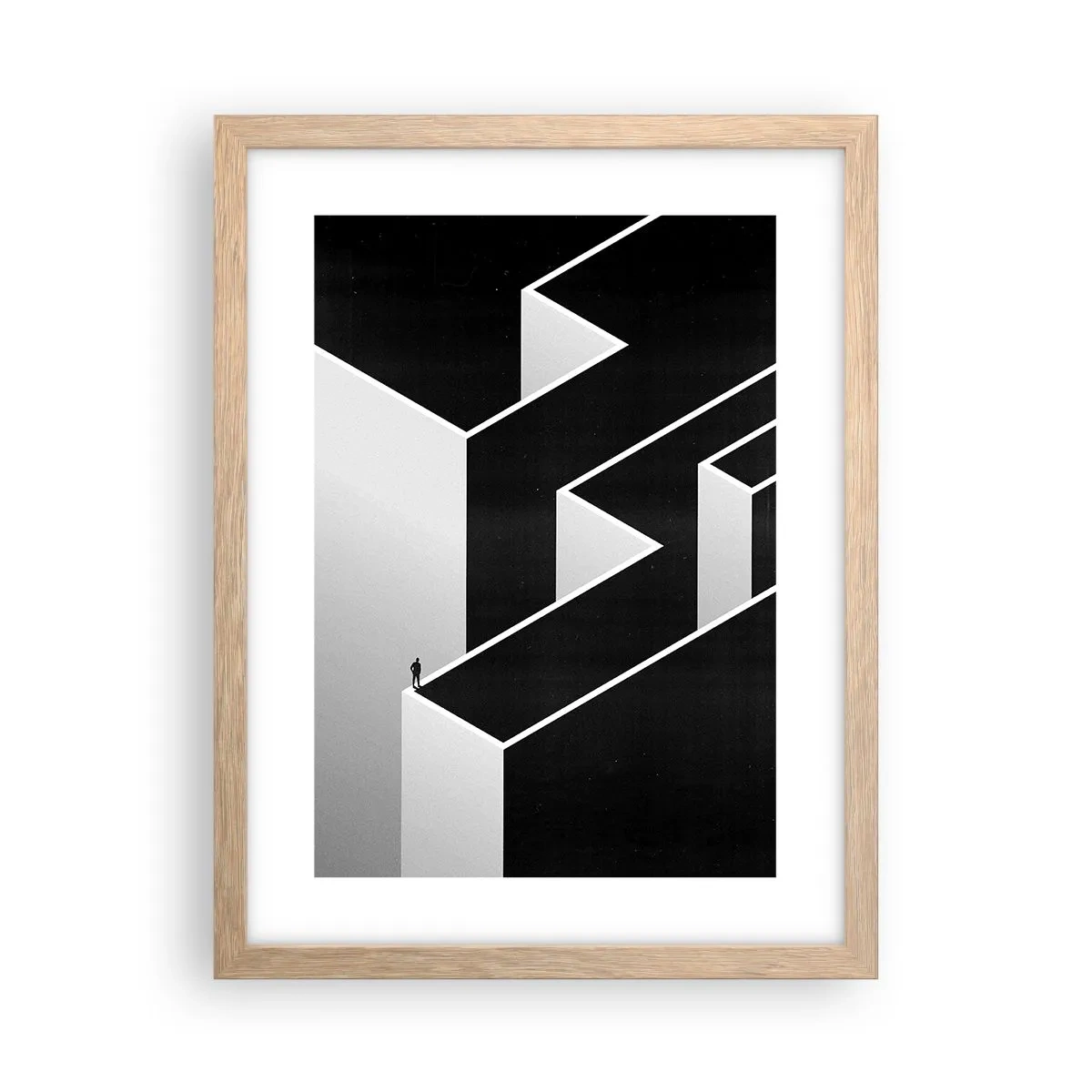 Poszter világos tölgy keretben - Magány a csúcson - 30x40 cm