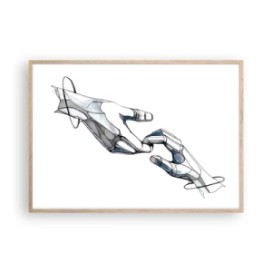 Poszter világos tölgy keretben - Szép gesztus - 100x70 cm