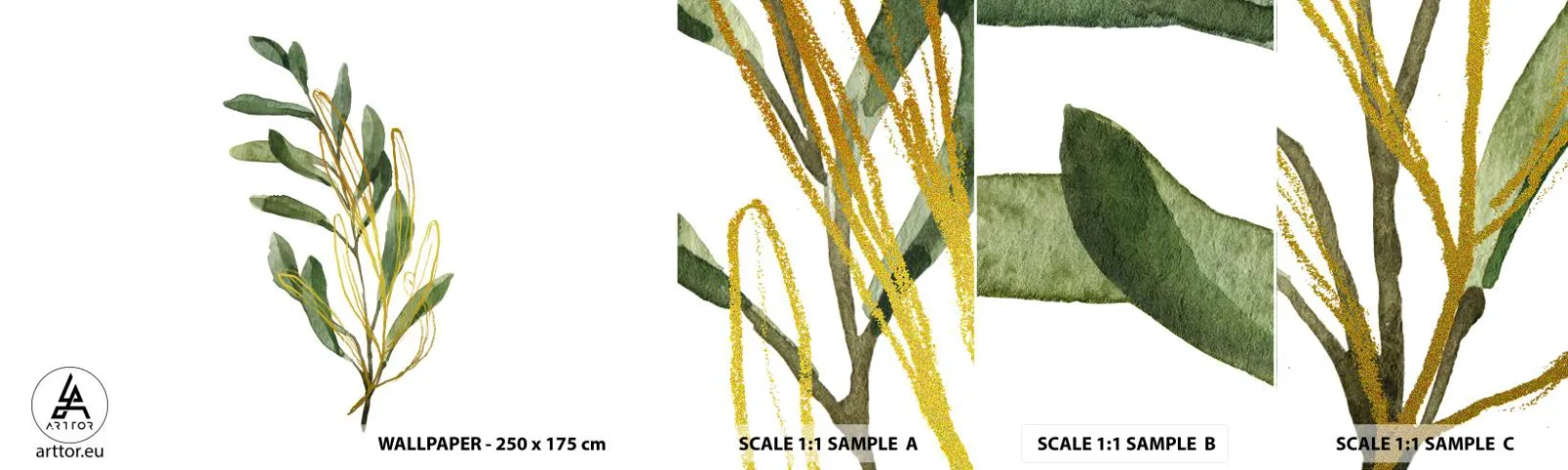 Fotótapéta Minta Öntapadós Deluxe Sticker - Minden, ami jó - Levelek, Olajbogyó, Növény - 100x30 cm