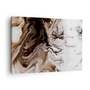 Vászonkép - Barna árnyalatú absztrakció dinamikus vonalakkal - 70x50cm - Színkontraszt - Modern fali dekoráció nappalihoz és hálószobához ARTTOR