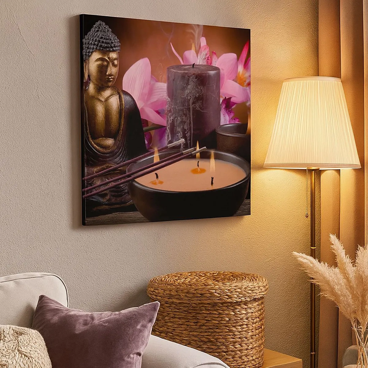 Vászonkép - Megtisztítani az elmét, megnyugtatni a testet - 30x30 cm