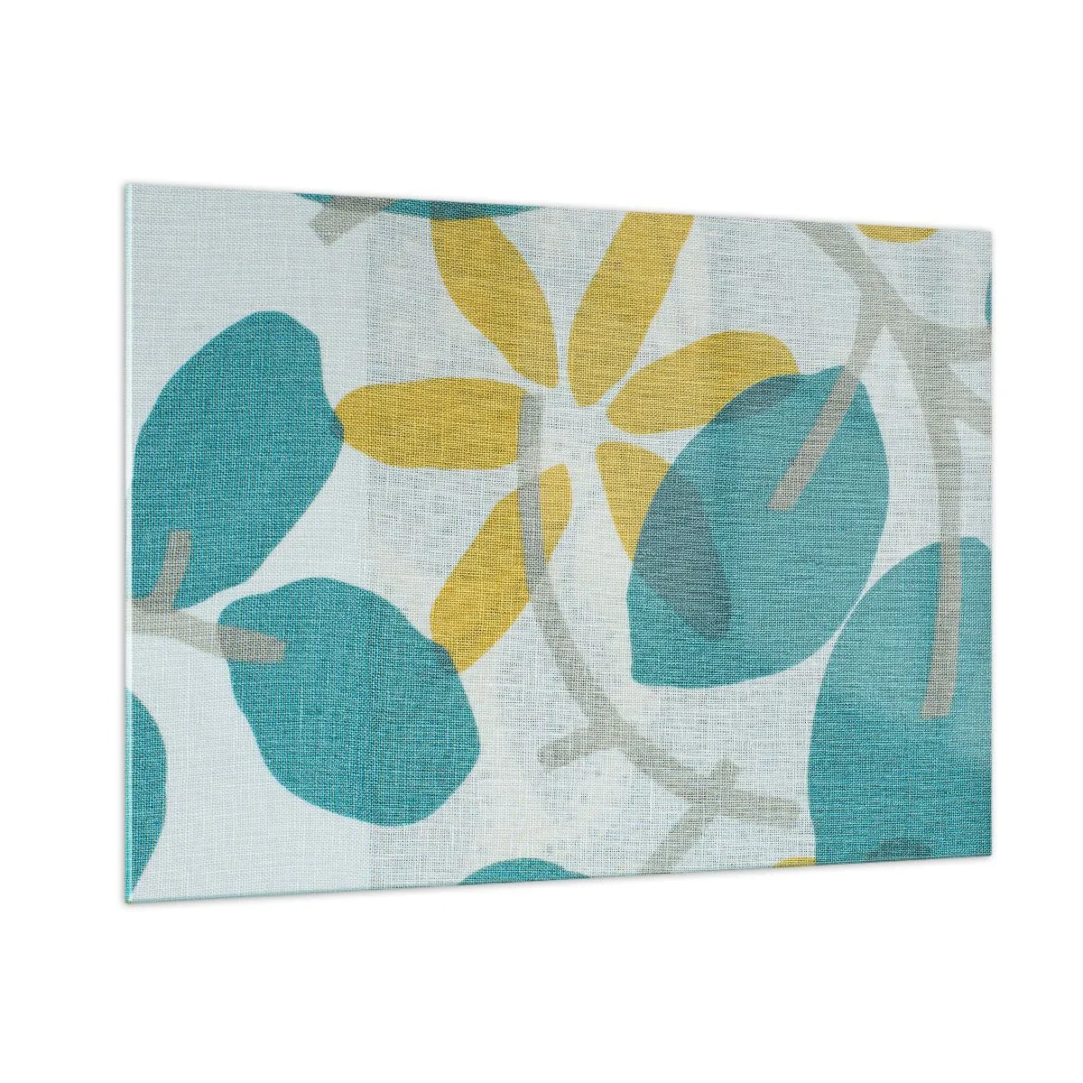 Üveg kép - Azúrkék levelek között - 100x70 cm