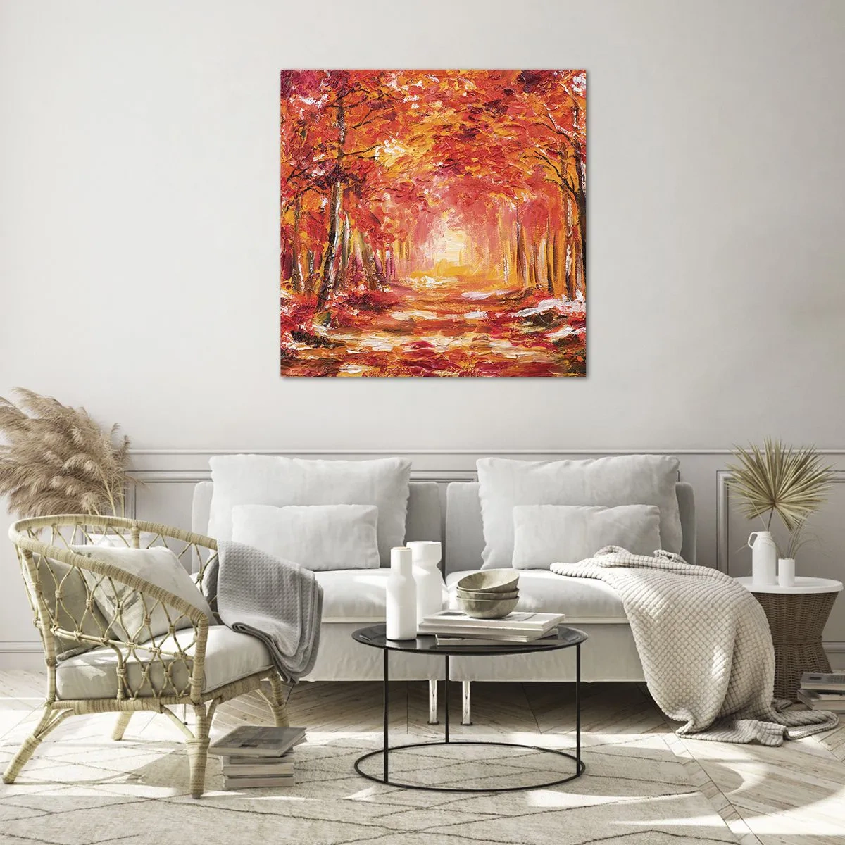 Üveg kép - Rézerdő - 60x60 cm