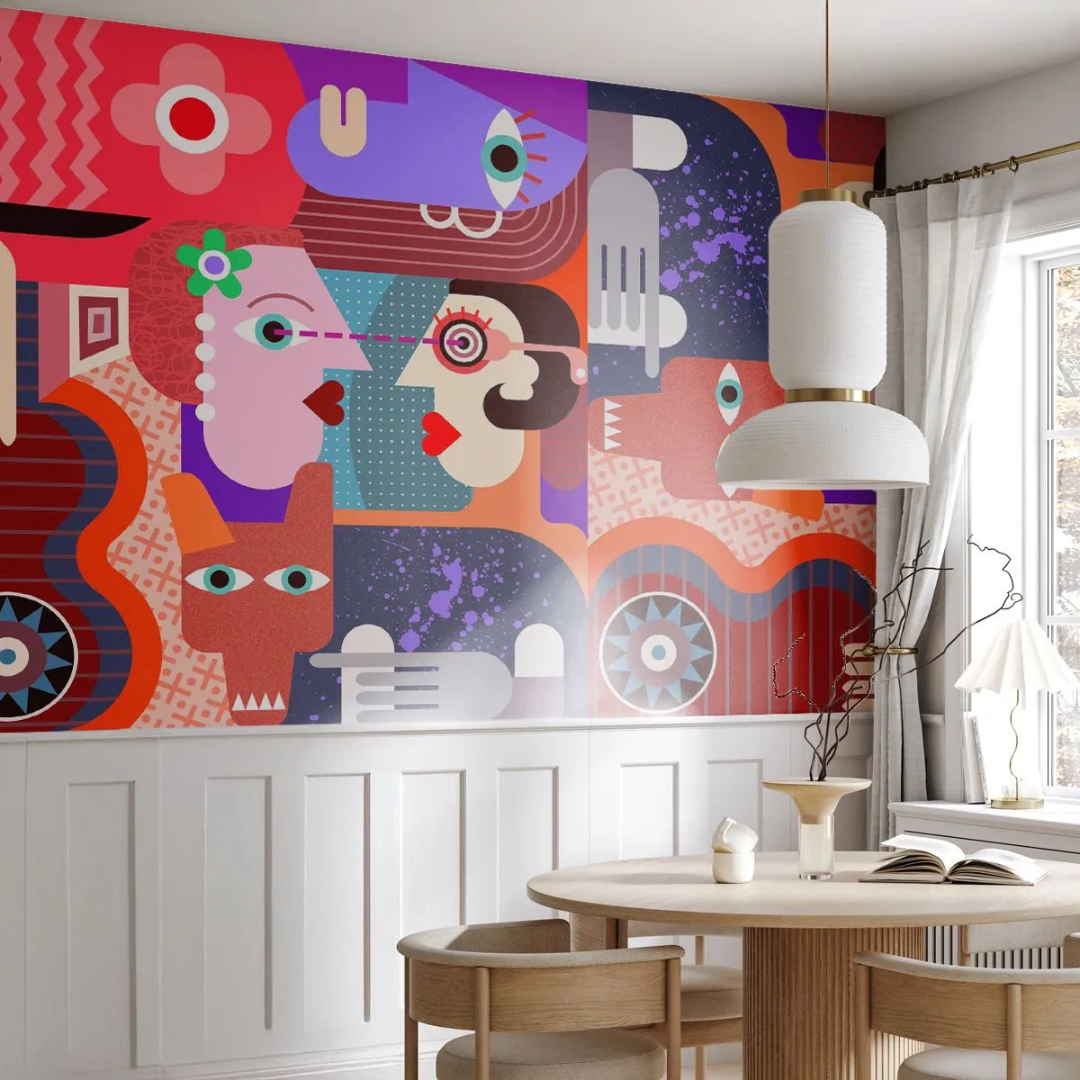 Fotótapéta Standard Eco - Szemtől szembe - Absztrakció, Darab, Arcok - 150x105 cm