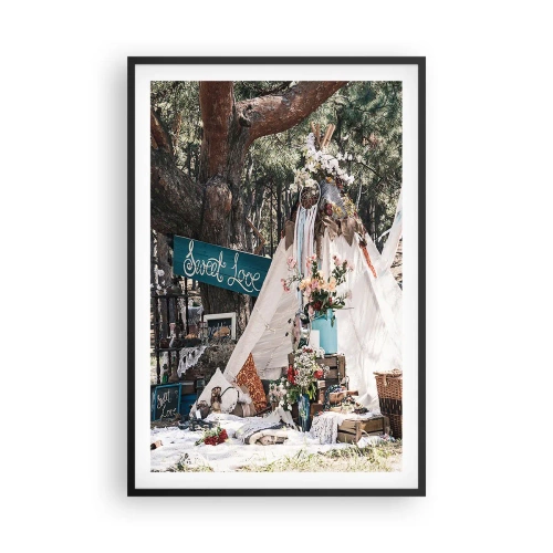 Poszter fehér keretben - Make love… - 61x91 cm