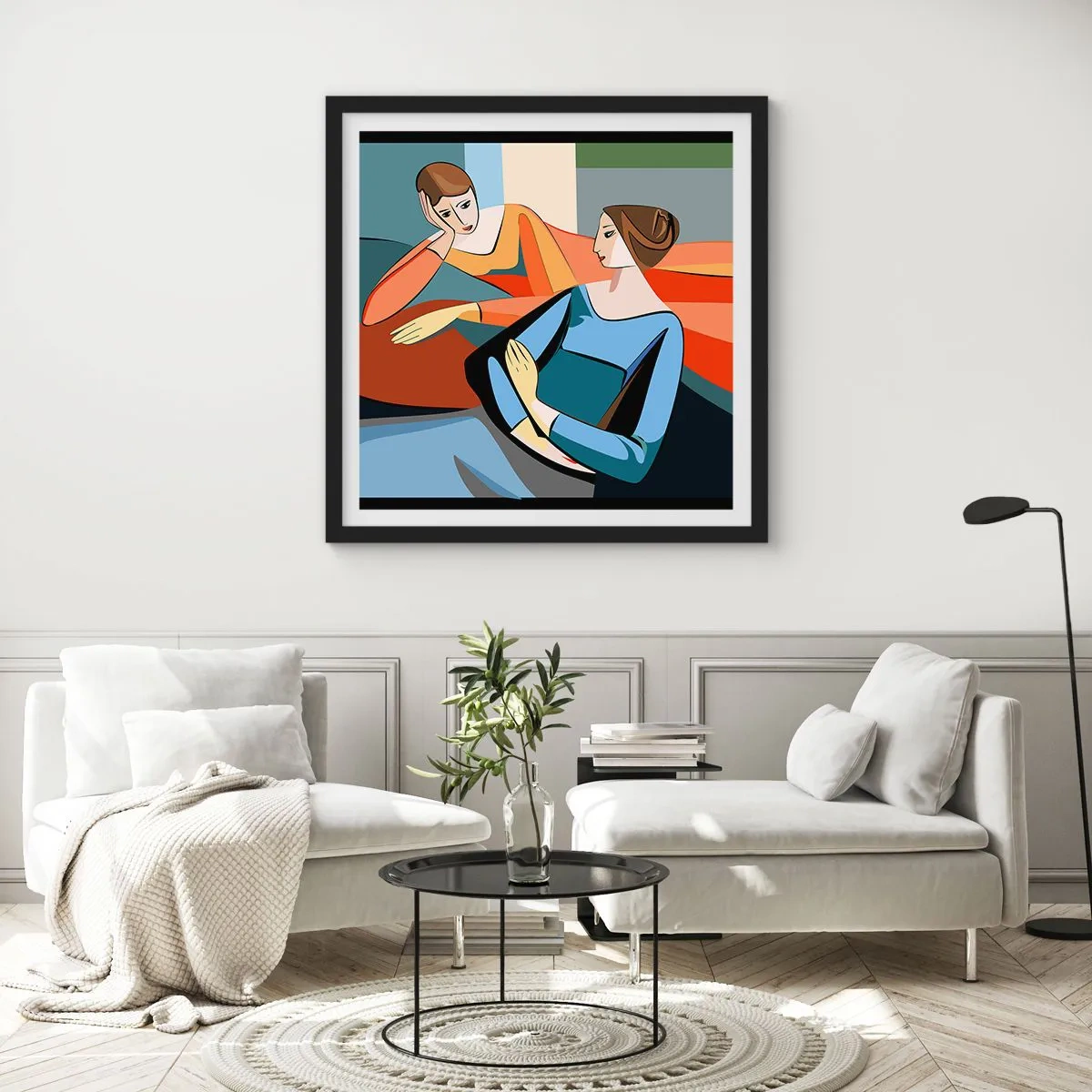 Poszter fehér keretben - A bizalmak pillanata - 40x40 cm