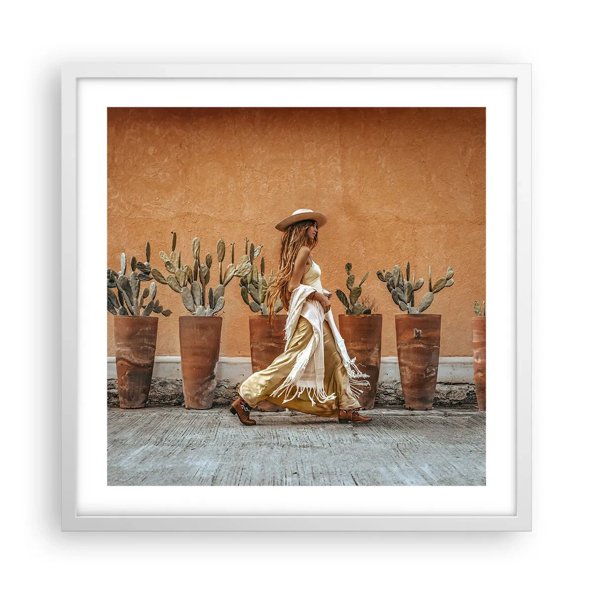 Poszter fekete keretben - Hippi stílusban - 50x50 cm