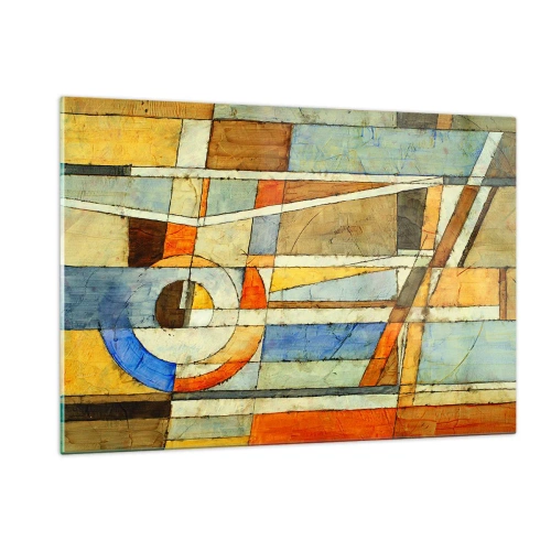 Üveg kép - Kubizmus az építkezésen - 120x80 cm