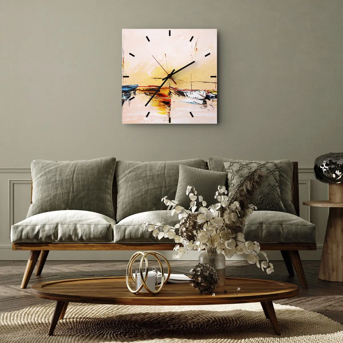 Falióra, Óra - Egy este a kikötőben - 40x40 cm