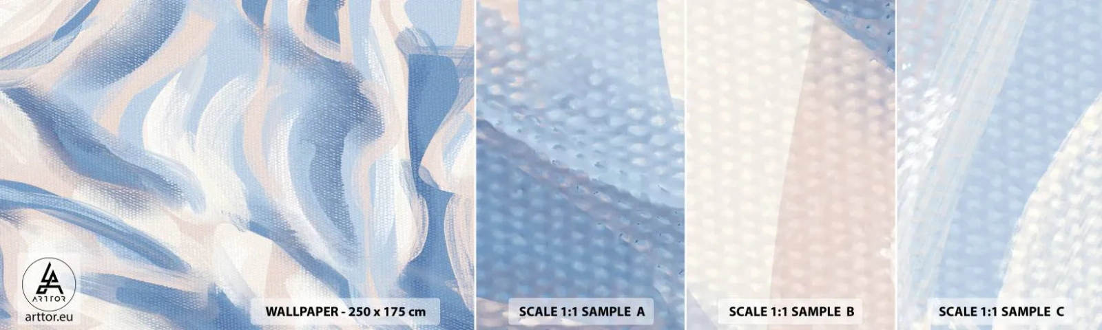 Fotótapéta Minta Standard Eco - Kék fodrok - Pasztell, Minimalizmus, Darab - 100x30 cm