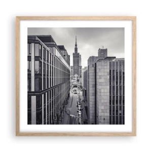 Poszter világos tölgy keretben - Varsói völgy - 50x50 cm