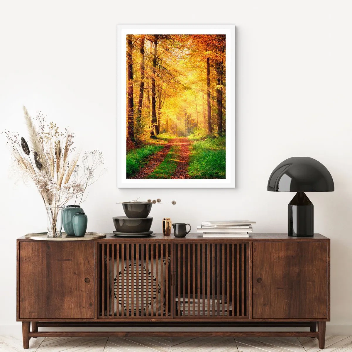 Poszter fekete keretben - Erdei, arany csend - 50x70 cm