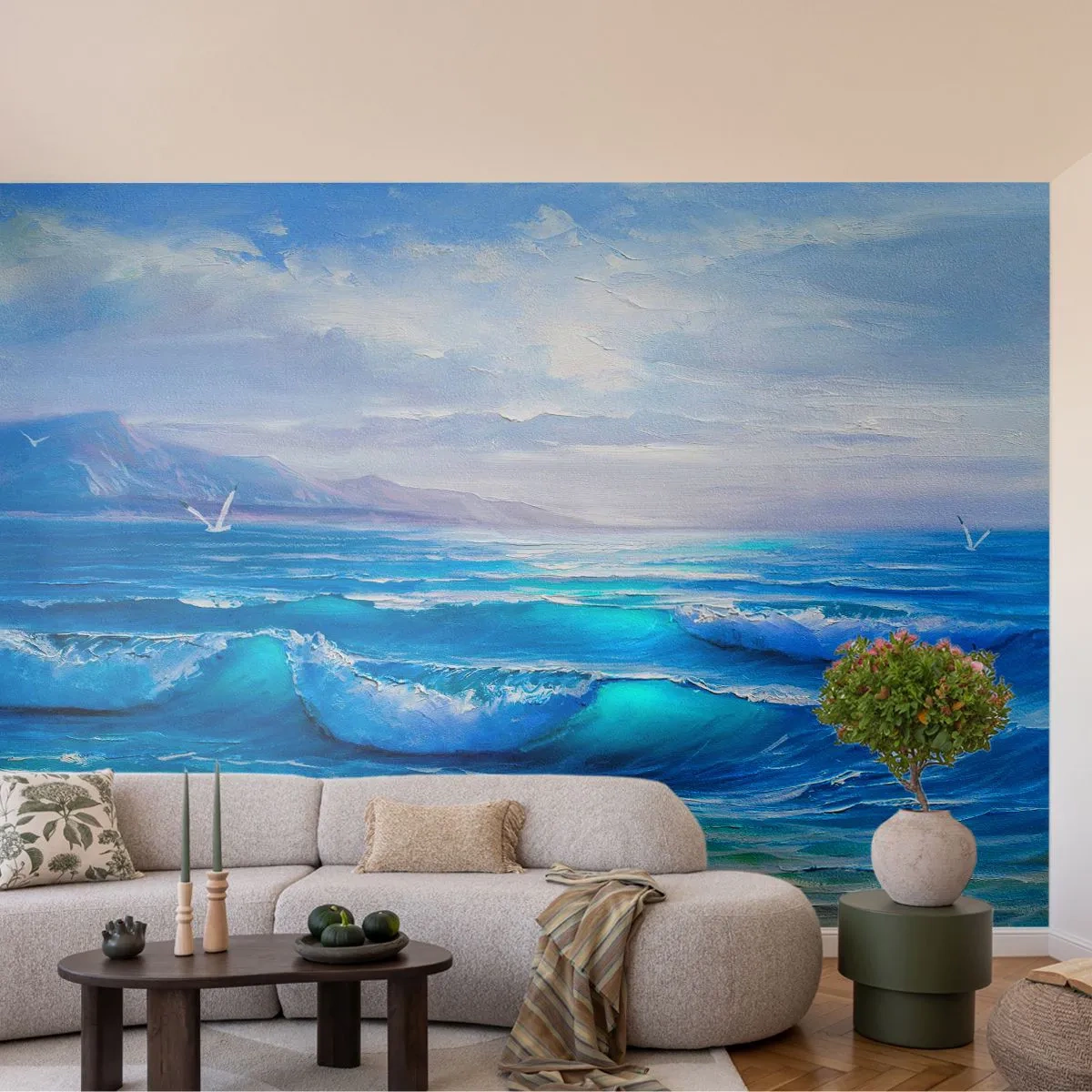 Fotótapéta Premium Canvas - Megkönnyebbülést hoz - Absztrakció, Tenger, Grafika - 150x105 cm