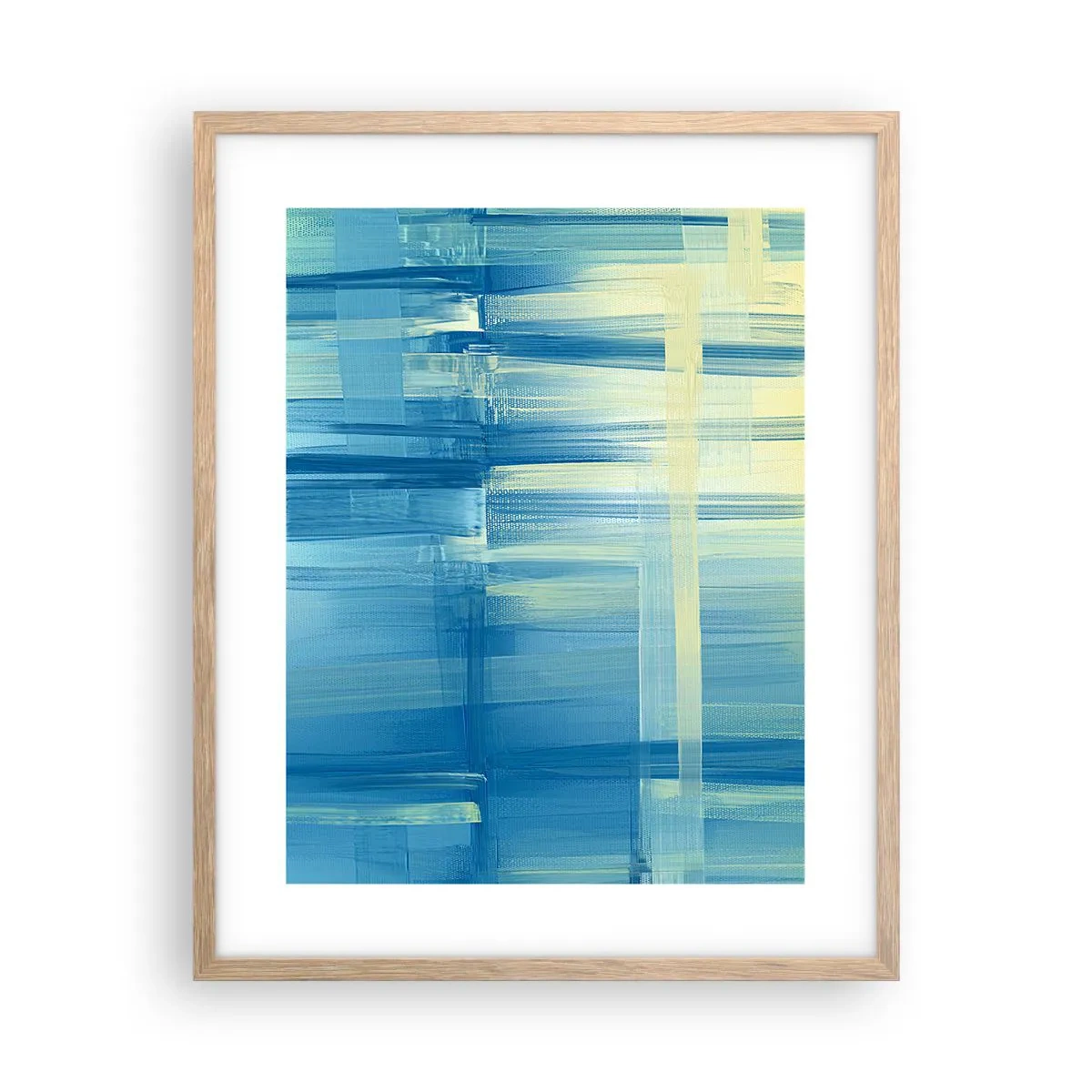 Poszter világos tölgy keretben - Kompozíció türkizkékben - 40x50 cm