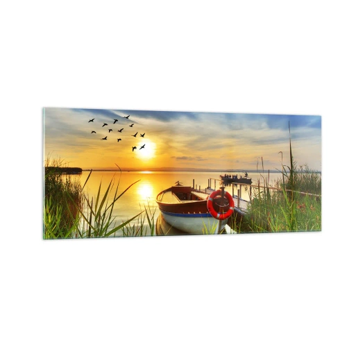 Üveg kép - A kormoránok már repülnek el - 100x40 cm