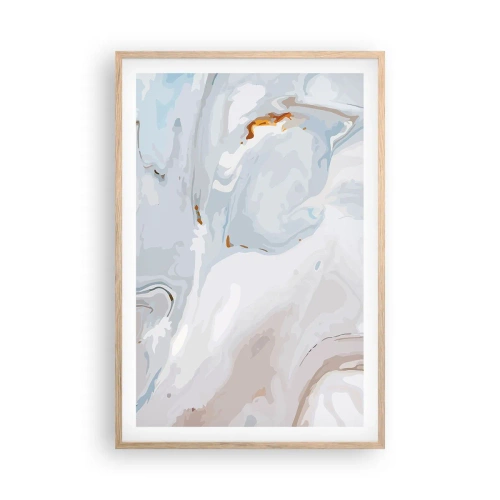 Poszter világos tölgy keretben - Felhabzott fehér - 61x91 cm