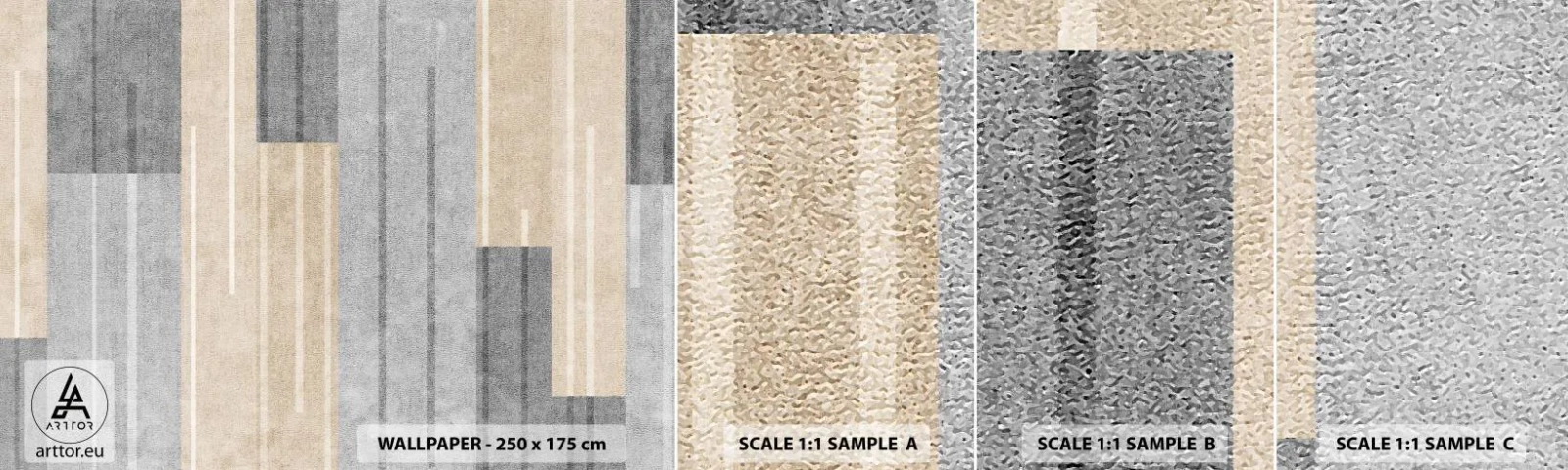 Fotótapéta Minta Standard Eco - Kompozíció: tartsa a függőlegeset - Absztrakció, Vonalak, Pasztell - 100x30 cm