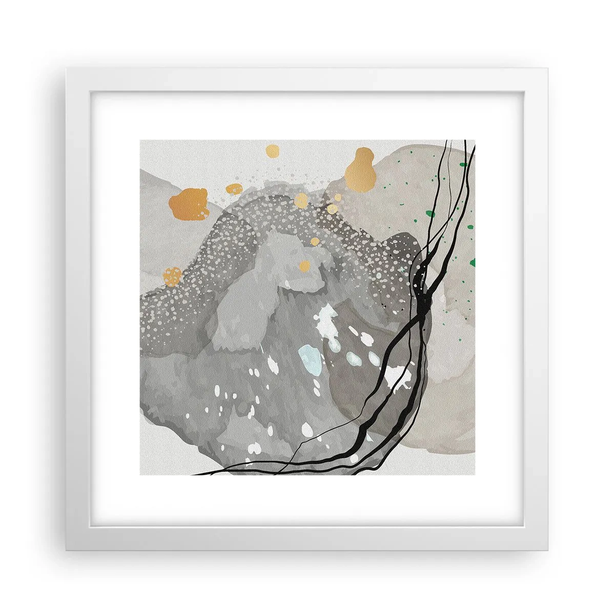 Poszter fekete keretben - Organikus kompozíció - 30x30 cm