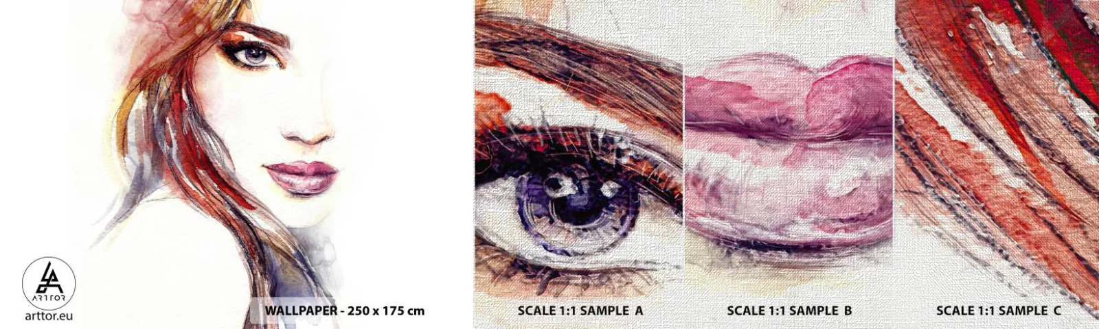 Fotótapéta Minta Premium Canvas - Vademecum – kövess engem - Nő, Egy nő portréja, Szép arc - 100x30 cm