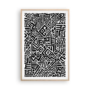 Poszter világos tölgy keretben - Kolumbusz előtti kompozíció - 61x91 cm