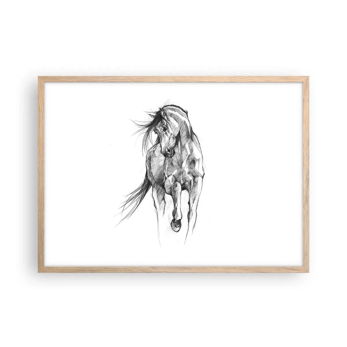 Poszter világos tölgy keretben - Kecses ügetésben - 70x50 cm