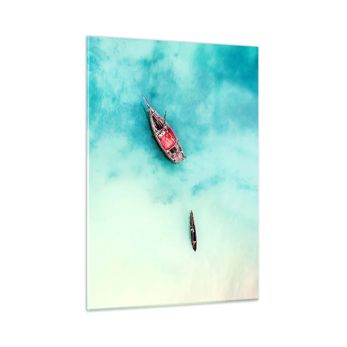 Üveg kép - A Zanzibár strandjain, amikor sok a víz... - 50x70 cm