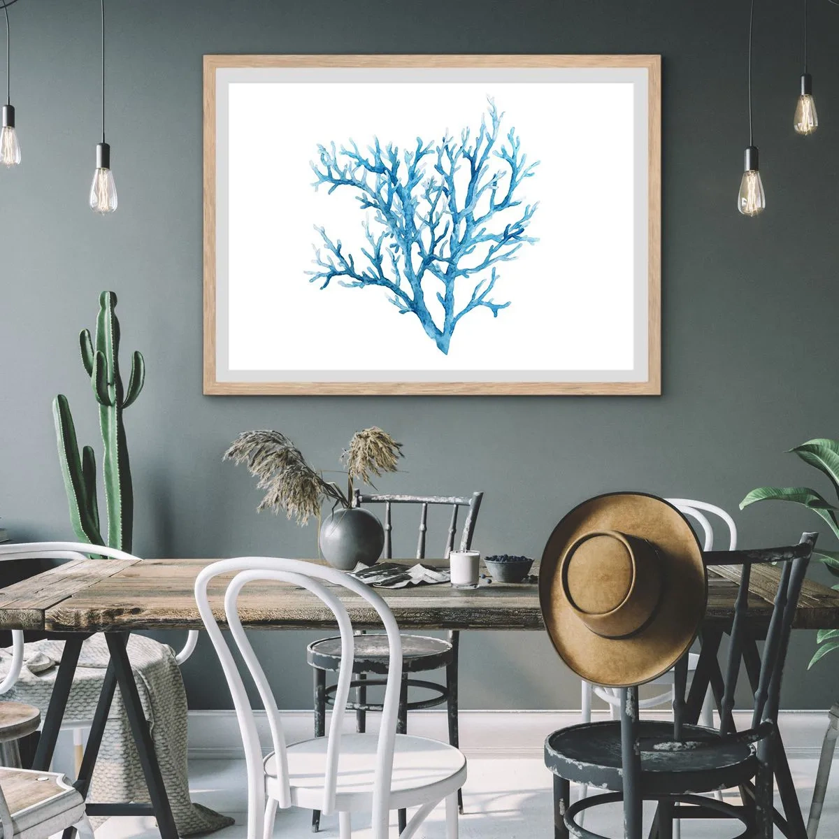 Poszter világos tölgy keretben - Tengeri filigrán - 40x30 cm