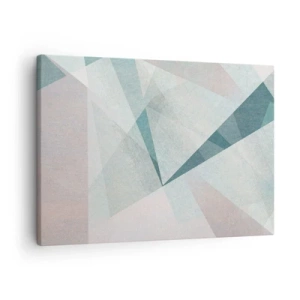 Vászonkép - Geometriai alakzatok pasztell kék és szürke árnyalatokban - 70x50cm - Nyugodtan, de dinamikusan - Modern fali dekoráció nappalihoz és hálószobához ARTTOR
