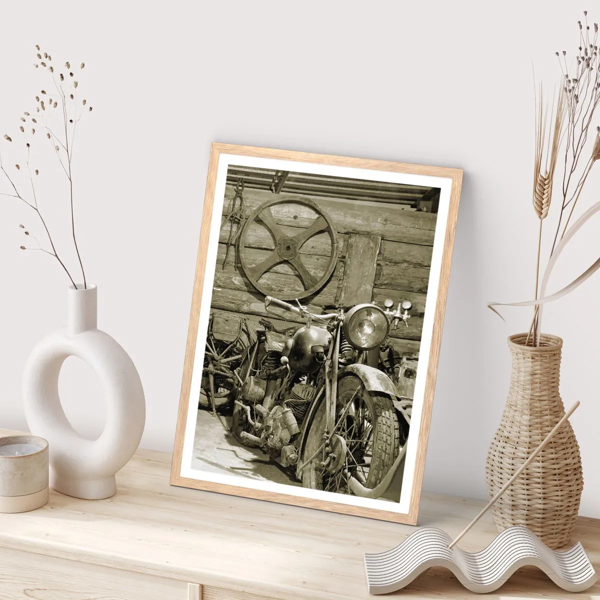 Poszter világos tölgy keretben - Władek bácsi fészerében - 40x50 cm