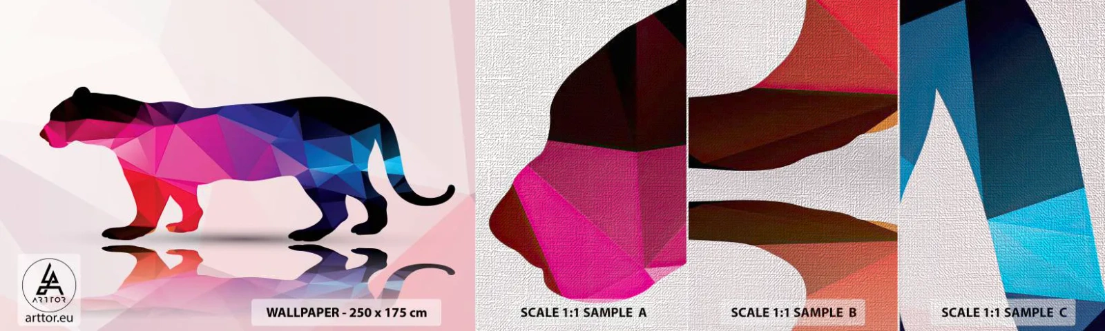 Fotótapéta Minta Premium Canvas - Gyémánt párduc - Állatok, Párduc, Geometriai ábra - 100x30 cm