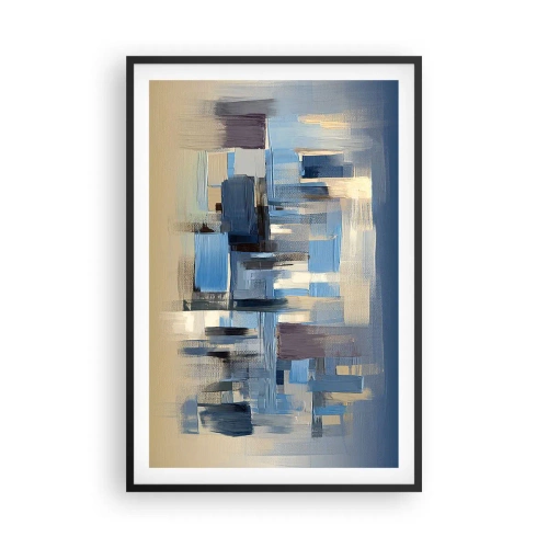 Poszter fehér keretben - Kék építmény - 61x91 cm