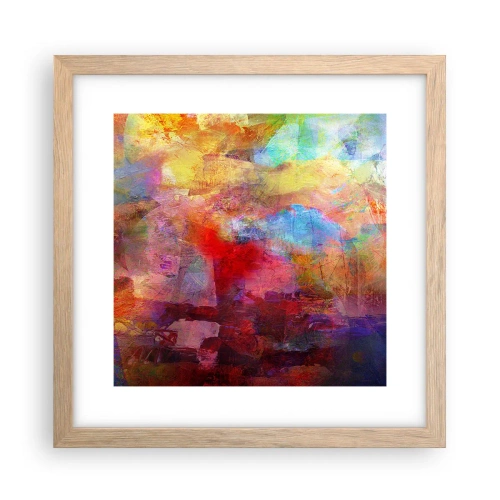 Poszter világos tölgy keretben - Nézz bele a szivárványba - 30x30 cm