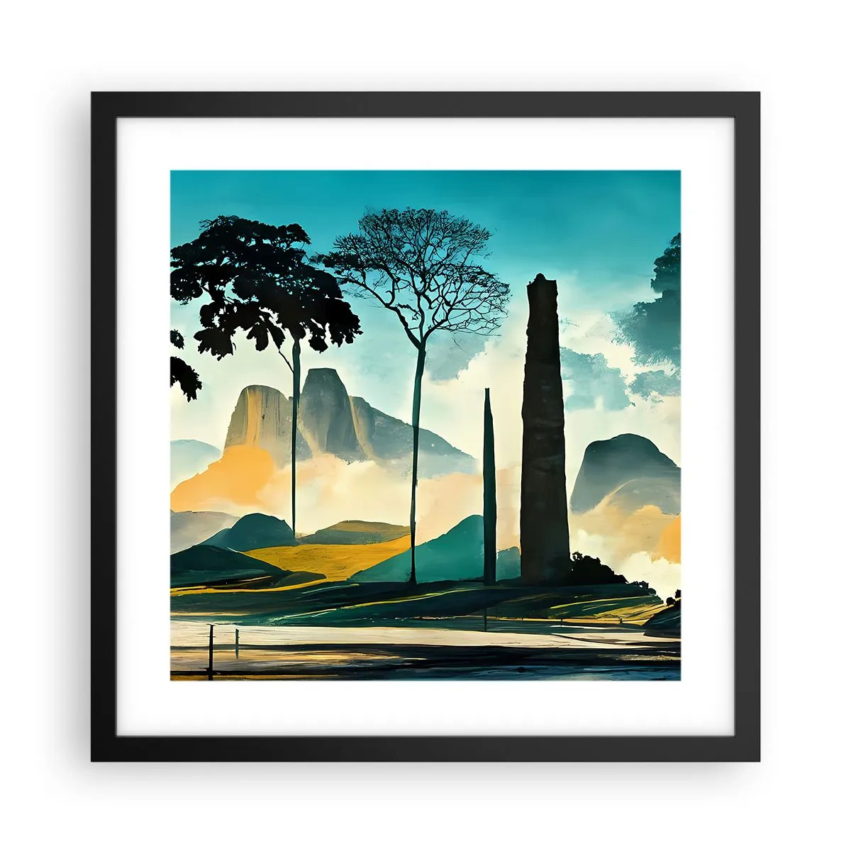 Poszter fehér keretben - Mindíg magasabbra és magasabbra - 40x40 cm