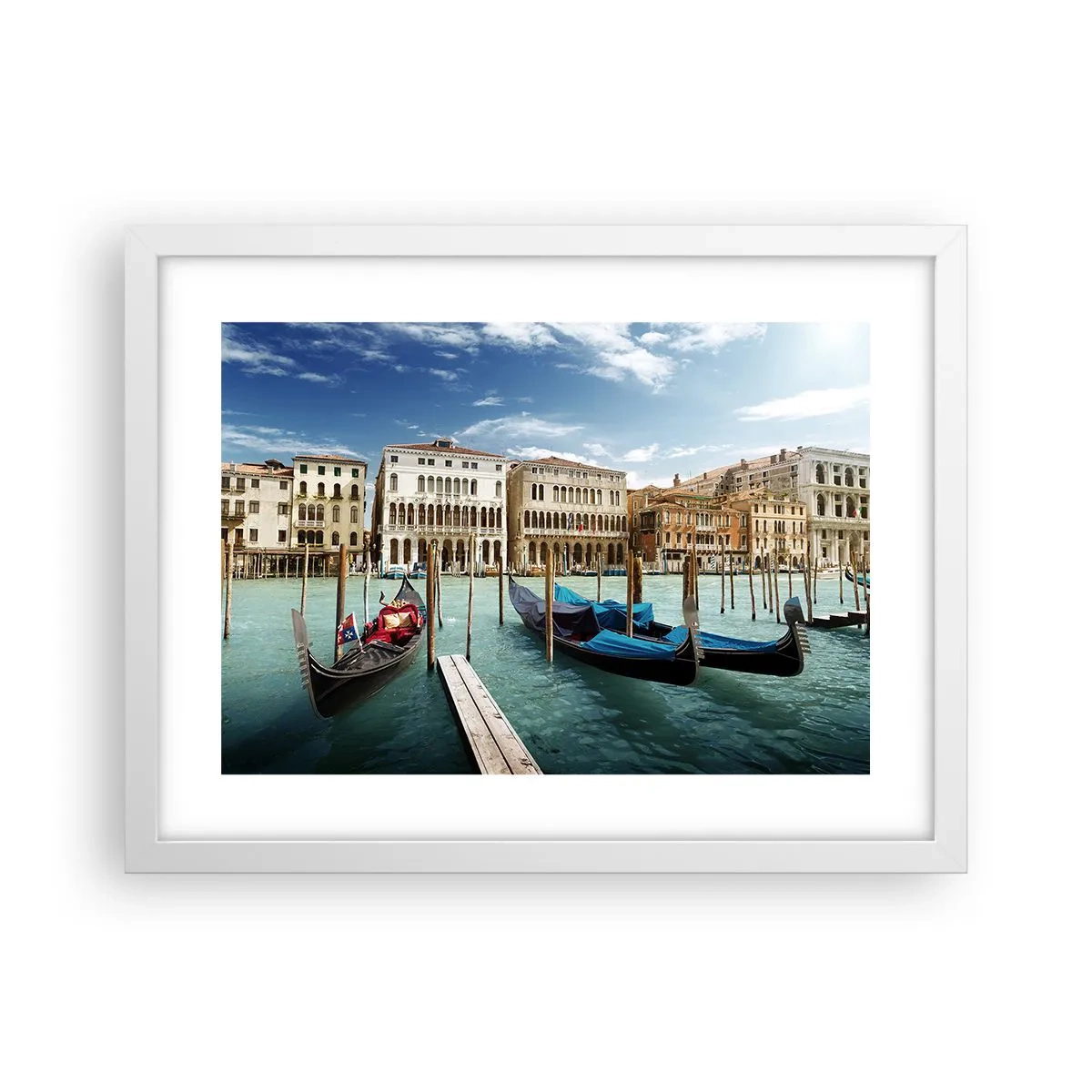 Poszter fekete keretben - Paloták kékben - 40x30 cm