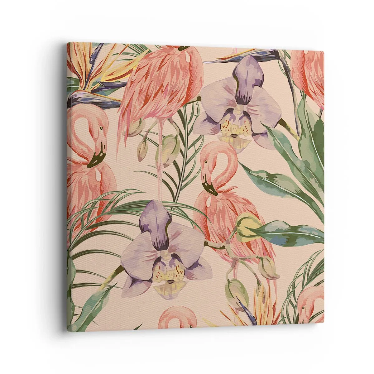 Vászonkép - Rózsaszín balett a virágokban - 40x40 cm