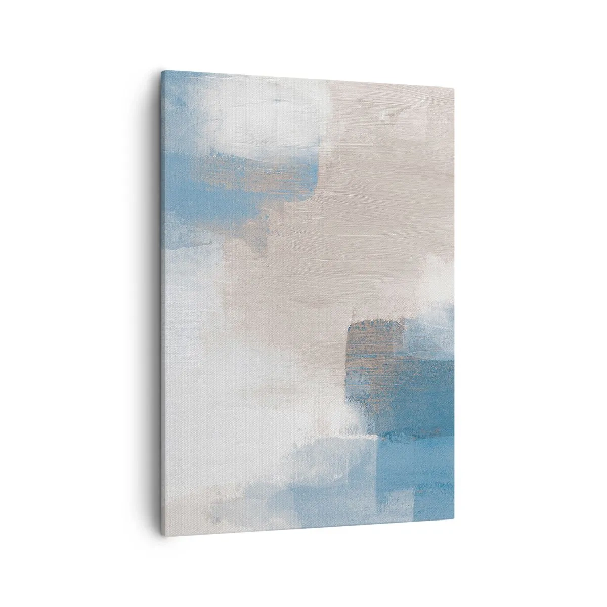 Vászonkép - Rózsaszín absztrakció egy kék fátyol mögött - 50x70 cm