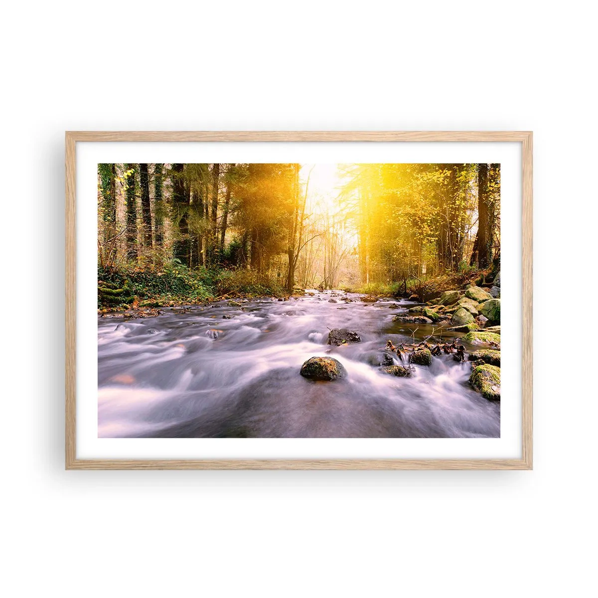 Poszter világos tölgy keretben - Malachit ezüst és arany keretben - 70x50 cm