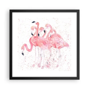 Poszter fehér keretben - Rózsaszín együttes - 40x40 cm