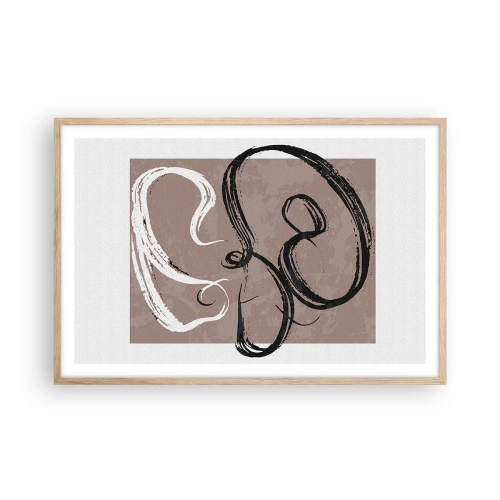 Poszter világos tölgy keretben - Kompozíció - a teljesség keresése - 91x61 cm