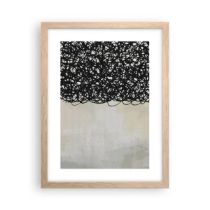 Poszter világos tölgy keretben - Egy kavargó absztrakció - 30x40 cm