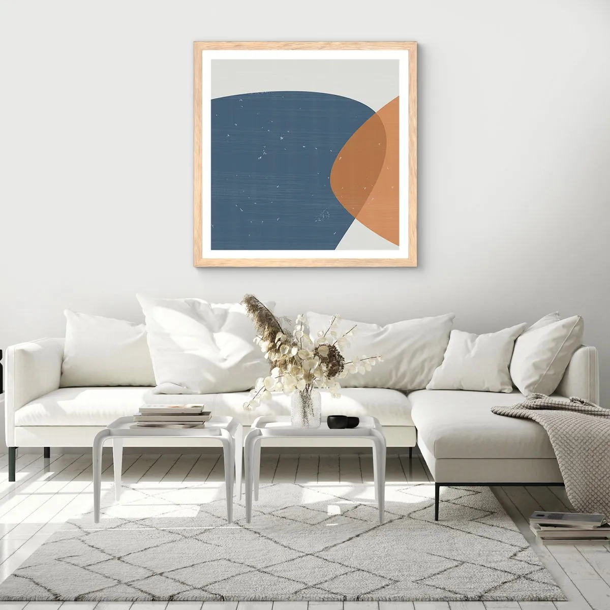 Poszter világos tölgy keretben - Oválisok és hatások - 30x30 cm